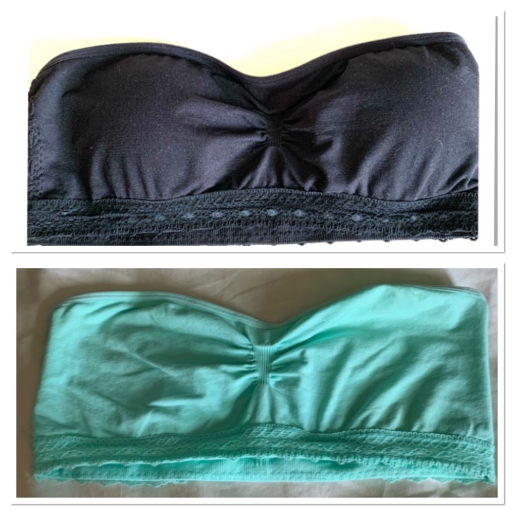 Lot of 2 bandeaus💚🖤super stretchy & comfortable